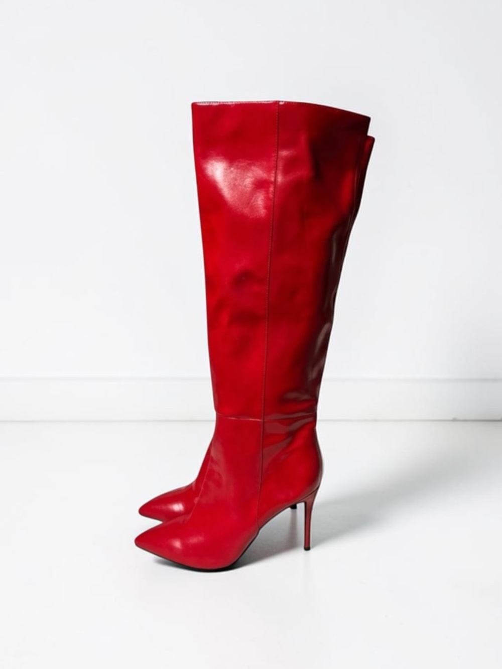 🌻NEW NWOT $215 Jeffrey Campbell Darlings Red Knee High Stiletto Boots Size 9.5